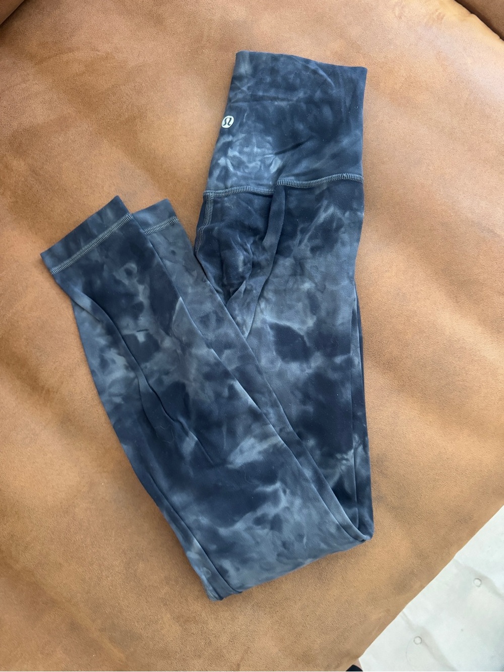 lululemon athletica Blue Grey Charcoal Tie-Dye Leggings